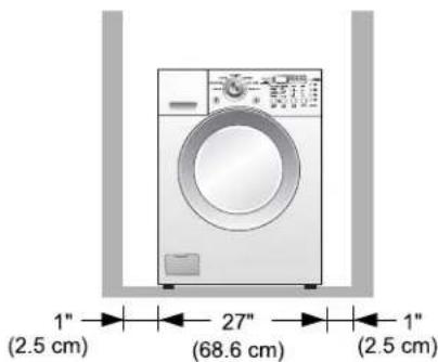 LG WM2477HW - ■ Minimum installation spacing for recessed area installation. - 2