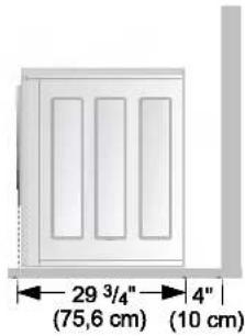LG WM2677HSM - - Espacement d'installation minimum pour espace en retrait. - 1