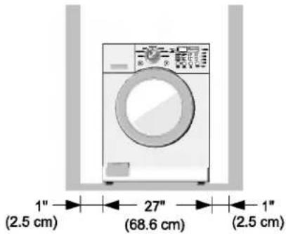 LG WM2077CW - ■ Minimum installation spacing for recessed area installation. - 2