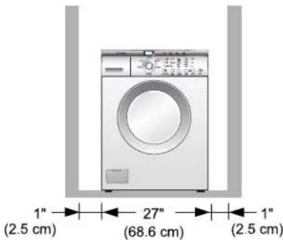 LG WM1814CW - ■ Minimum installation spacing for recessed area installation. - 2