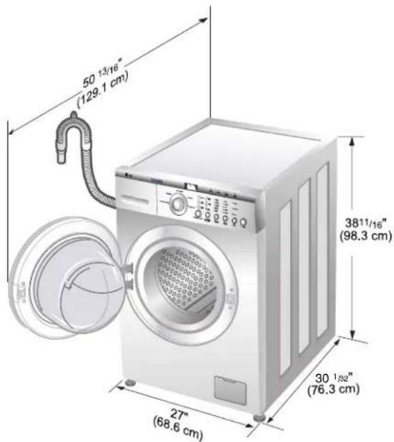 LG WM1814CW - ■ Washer dimensions - 1