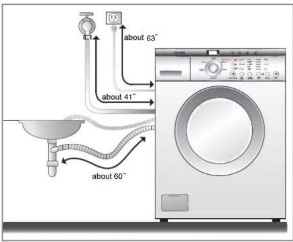 LG WM1814CW - ■ Installation of drain hose - 1