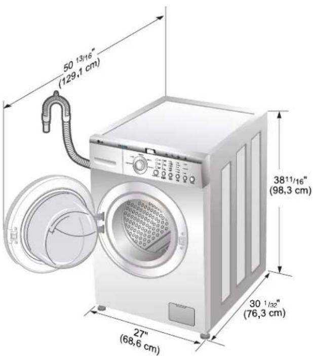 LG WM1814CW - ■ Dimensions de la laveuse - 1