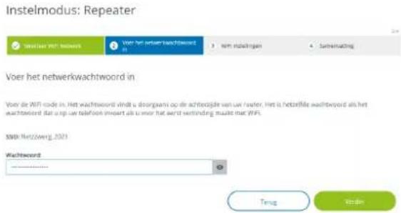 Instelmodus: Repeater *Verlaat WHT wachword Vor het netwerkwachtwoord in 3 wert nabelingen 4 - Sarmwaching Voer het netwerkwachtwoord in Voer de WHT code in. Het wachtword vindt u doorgavni op de achterzoijte van uw /auter. Het is hetderifie wachtword als het wachtword dat a up uw telafion import als u voor het wert verhindring maate wat WHT. SWM Netzweig, 2021 Wachtword Teng Verla