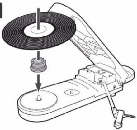 AUDIO TECHNICA AT-SB727 - Placez le disque sur le plateau de sorte que l'orifice au centre soit aligné avec l'axe. - 2