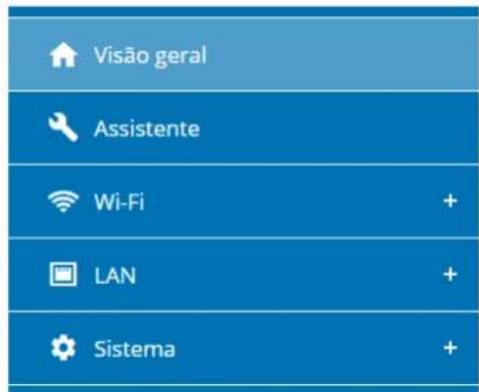 Visão geral Assistente Wi-Fi + LAN + Sistema +