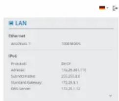 LAN Ethernet Ethernet 10 1000 MDD5 IPv4 Protocol: BIPCP Address: 172.25.201.110 Sub通道: 255.055.0.0 Standard Gateway: 172.25.5.1 DNS Server: 172.26.1.12