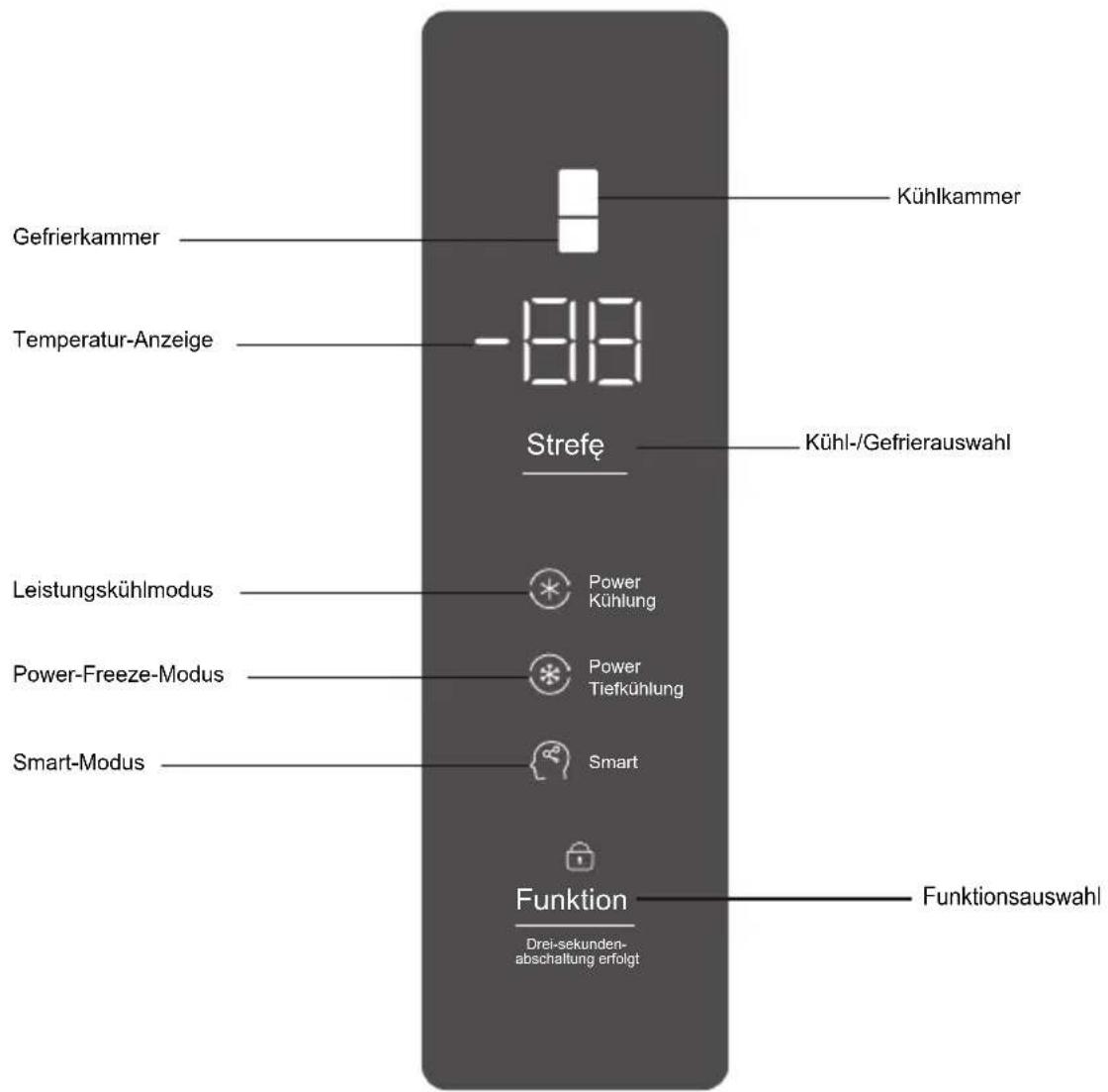 TCL RB305GM3110 - Bedienung und Diagramm der Anzeigetafel - 1