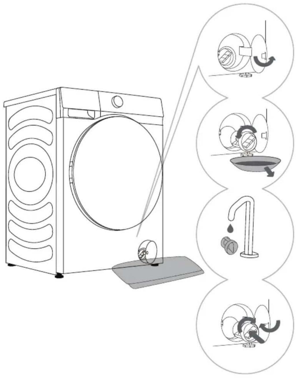 HISENSE WF5S1045BW - NETTOYAGE DU FILTRE DE LA POMPE - 1