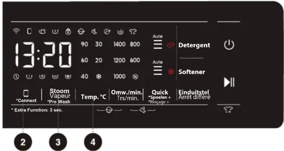 HISENSE WF5S1045BW - ÉTAPE 4: SELECTION DES PARAMÉTRES ET FONCTIONS SUPPLEMENTAIRES - 1