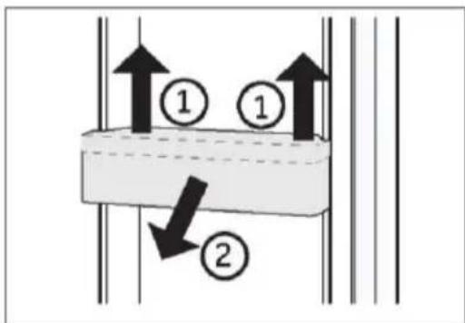 Diagram showing fluid flow with numbered arrows and circular indicators, likely illustrating a physical or engineering process.