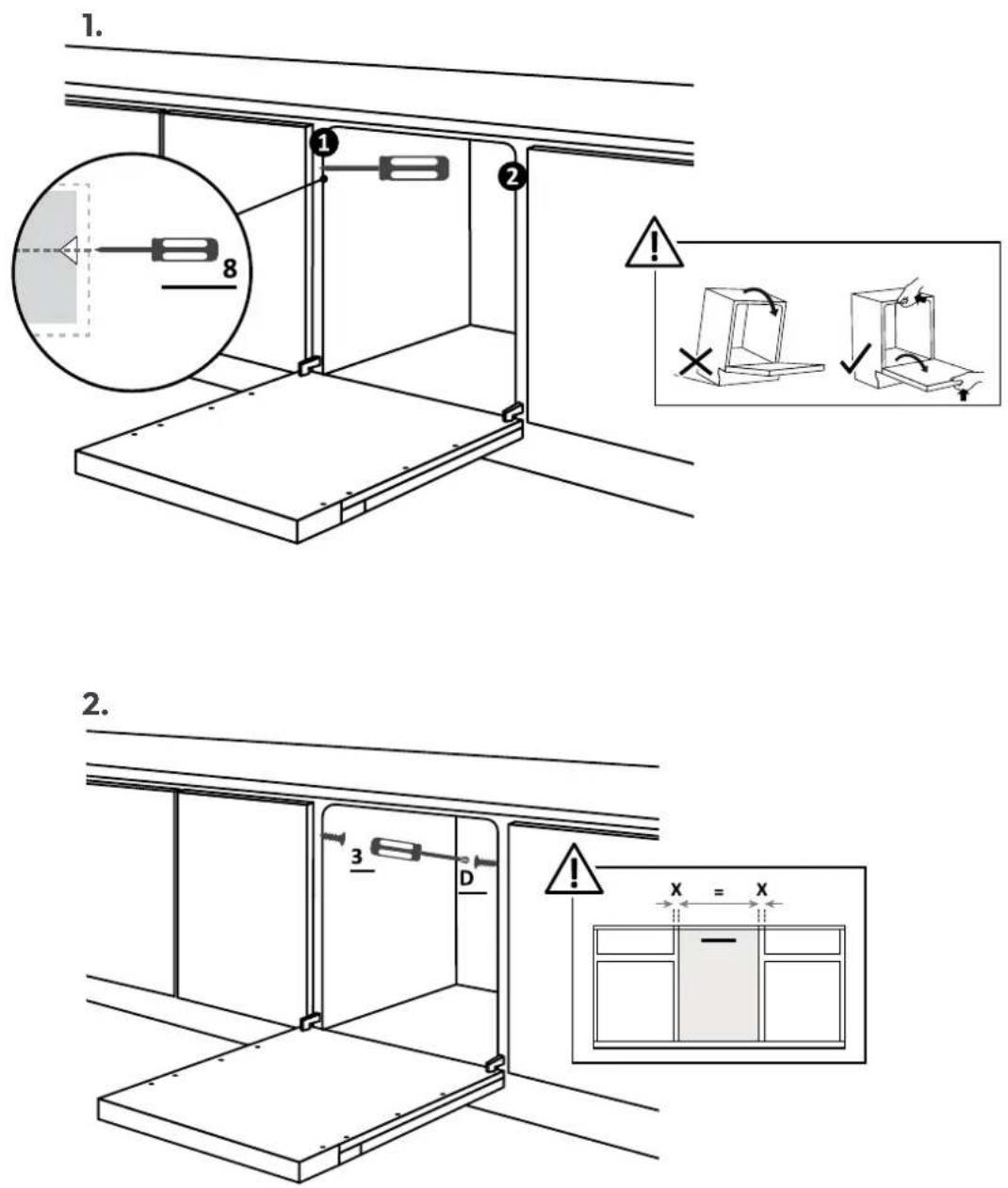 HOOVER HI 4E7L0S-80 - Fixação da máquina à cozinha - 1