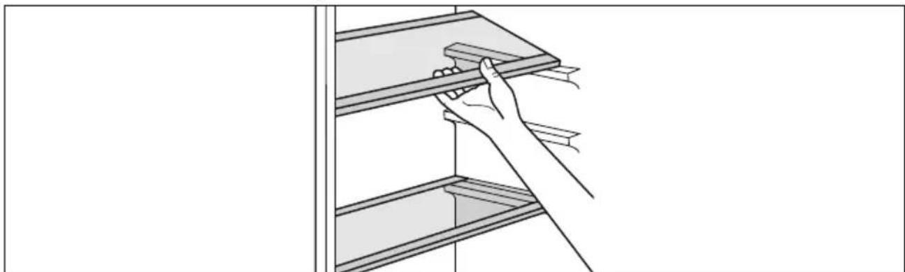 MEDION MD 37298 - Cómo extraer y volver a colocar estantes - 1