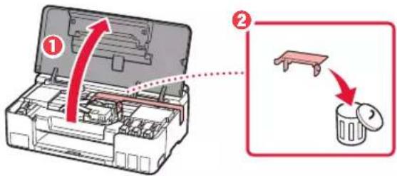 CANON Pixma G1420 - Retirar los materiales de protección - 2
