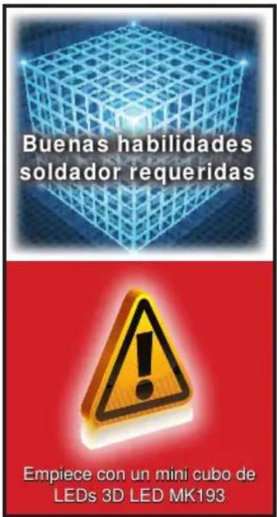 Buenas habilidades soldador requeridas Empiece con un mini cubo de LEDs 3D LED MK193