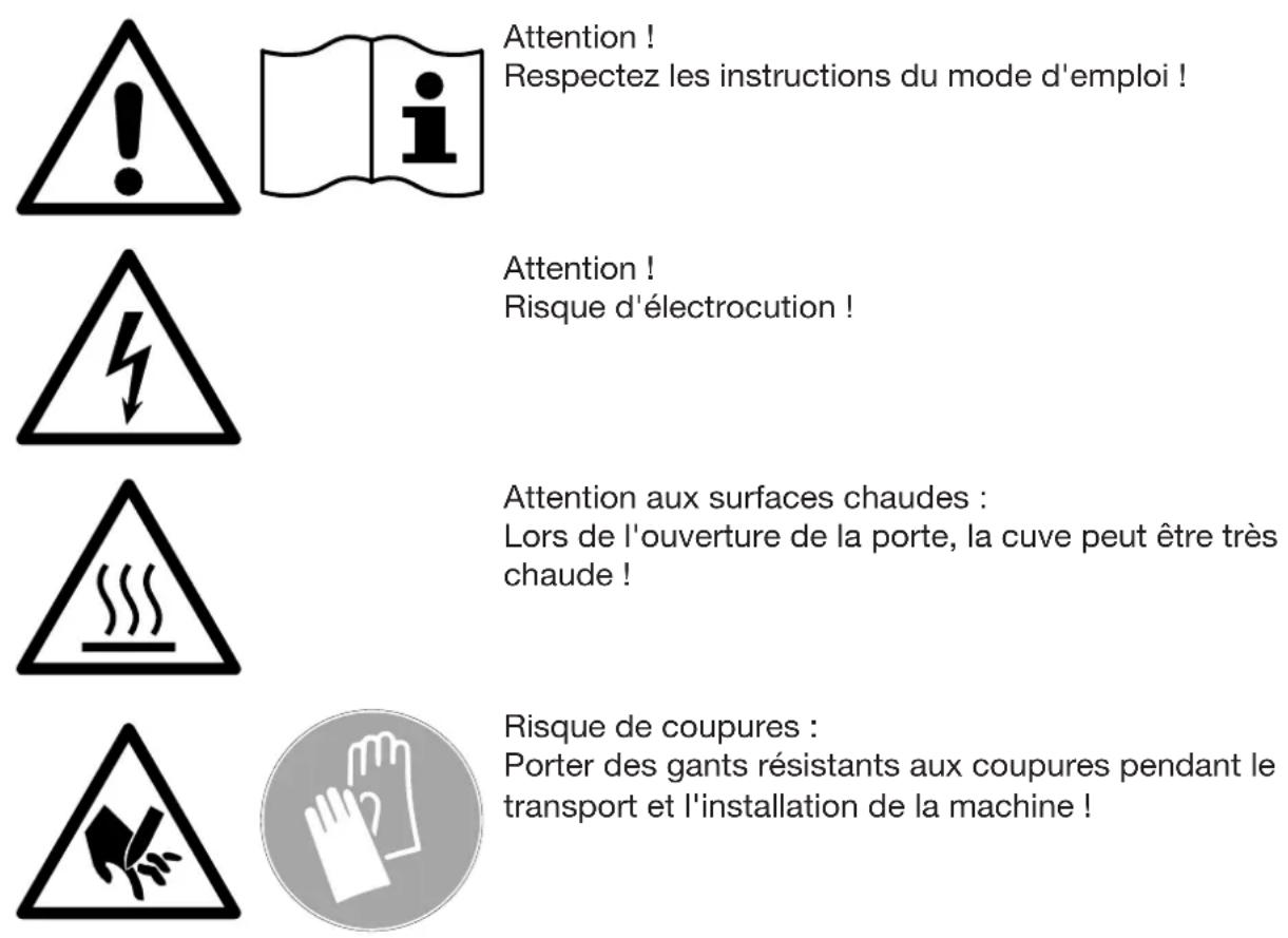 MIELE PFD 400 WB Speed - Avertissements et symboles sur le lave-vaisselle - 1