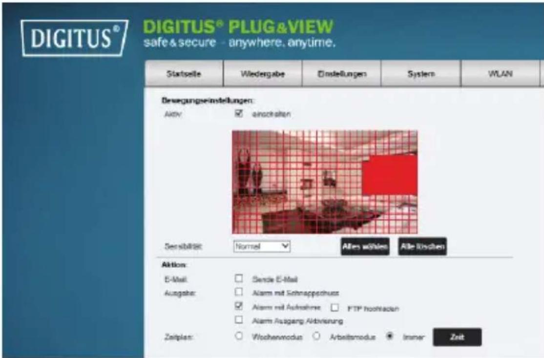 Digitus Plug&View OptiGuard - Bewegungserkennung und Aufzeichnung einrichten - 2