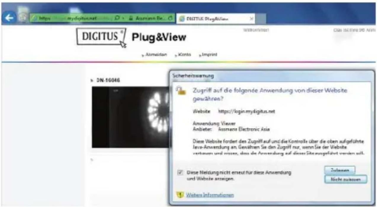 Digitus Plug&View OptiView Pro - Hinzufügen der Kamera am PC über den Browser - 3