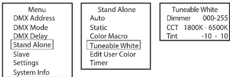Cameo H2 FC - MODE DE FONCTIONNEMENT STAND ALONE TUNABLE WHITE - 1