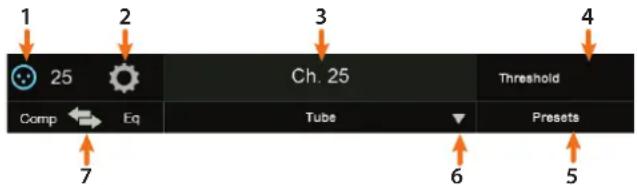 1 2 3 4 25 Ch. 25 Threshold Comp Eq Tube Presets 7 6 5