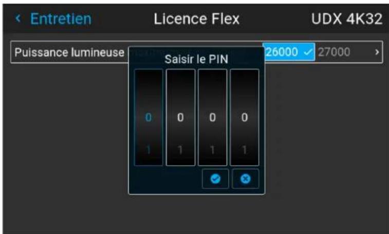 Barco Njord - Configuration de l'intensité lumineuse maximum dans le menu OSD - 3