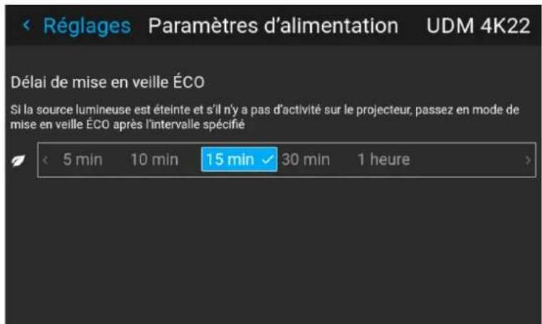 Barco Njord - Comment modifier la temporisation de veille choisie ? - 2