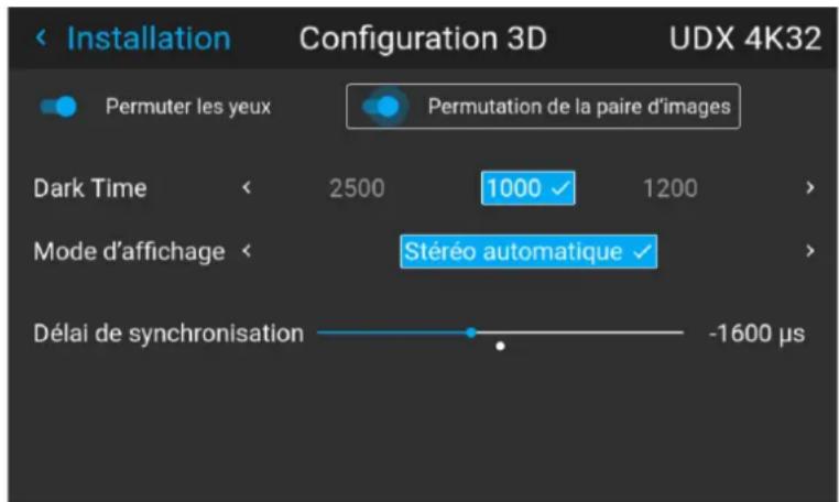 Barco Njord - Comment régler le projecteur par rapport à l'émetteur 3D ? - 2