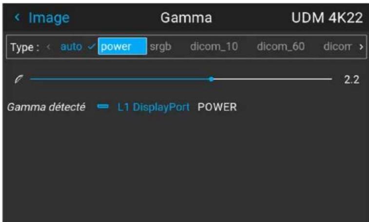 Barco Njord - Comment régler le type de gamma ? - 3