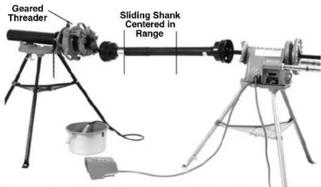 RIDGID 141 - Threading with 840A Universal Driveshaft (Rear Mount) - 2