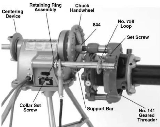 RIDGID 141 - Setting Up 300/300A Power Drive Close Coupled to 141/161 Geared Threader - 2