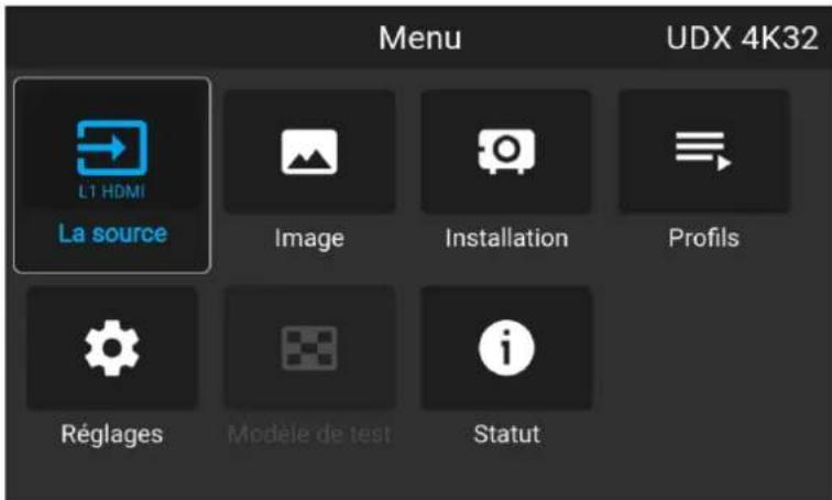 Barco Hodr - GUI – vue d'ensemble du menu principal - 1