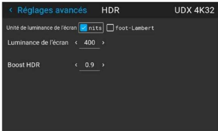 Barco Hodr - Comment définir les paramètres liés au HDR ? - 2