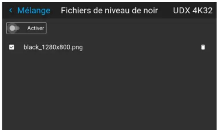 Barco Hodr - Comment activer un fichier de réglage de niveau de noir téléversé ? - 2