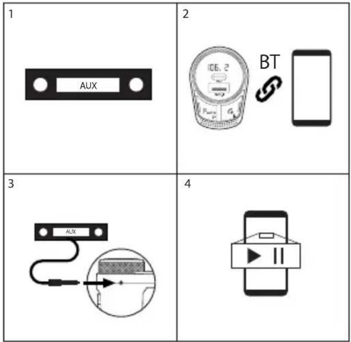 NGS Spark BT Hero - MUSIKKKONTROLLER VED HJELP AV LADING ALTERNATIVER AUX-UTGANGEN - 1