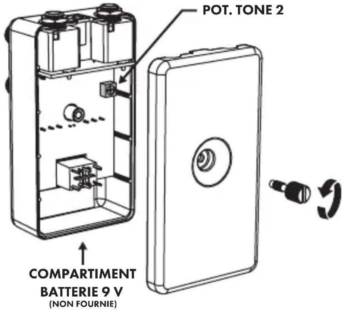 POT. TONE 2 COMPARTIMENT BATTERIE 9 V (NON FOURNIE)