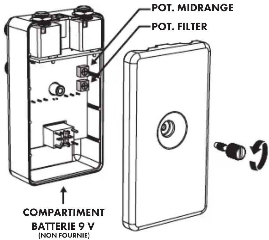 FENDER Hammertone Metal - POTENTIOMÉTRES AJUSTABLES INTÉRIEURS (ACCESSIBLES EN ENLEVANT LE COUVERCLE ARRÊRE) - 1