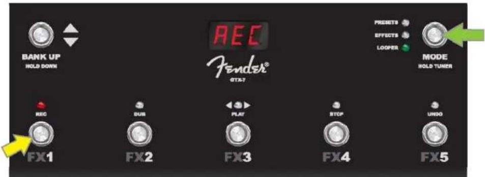 FENDER Mustang GTX100 - MODE BOUCLE (LOOPER) - 1