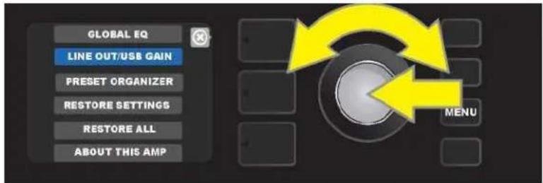 FENDER Mustang GTX100 - LINE OUT/USB GAIN - 1