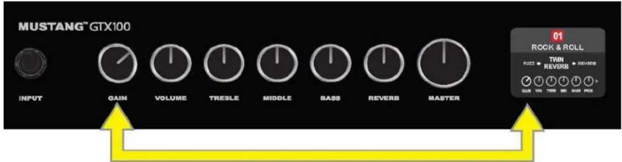 FENDER Mustang GTX100 - BOUTONS DE COMMANDE PROGRAMMABLES - 1