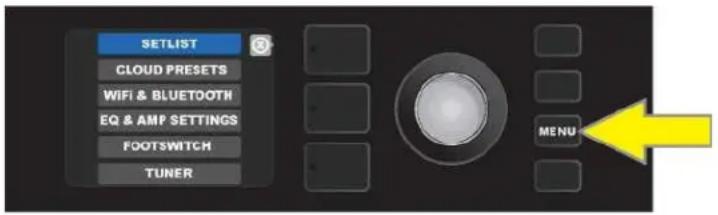 FENDER Mustang GTX100 - MENU DES FONCTIONS - 1