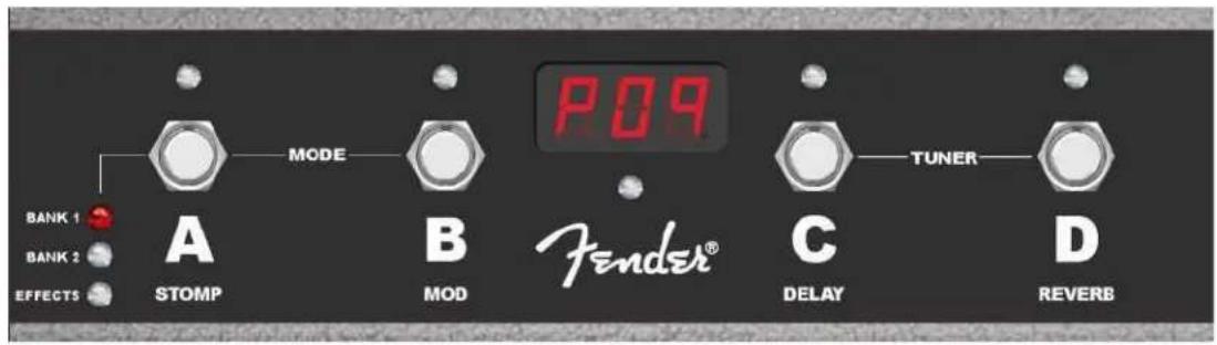 FENDER Mustang LT50 - FONCTION DU MENU : « FOOTSWITCH » (PÉDALIER) - 1