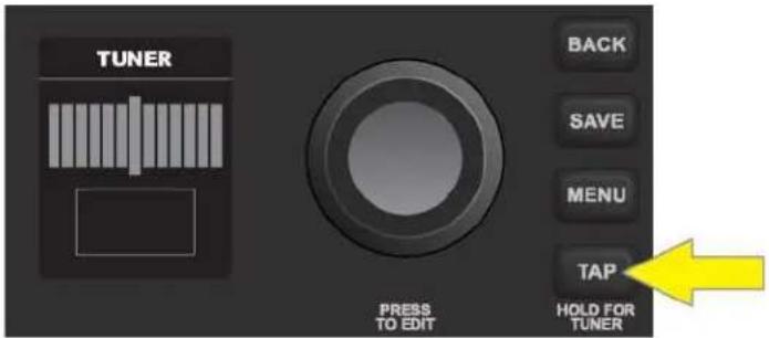 FENDER Mustang LT50 - FONCTION DU MENU : « TUNER » (ACCORDEUR) - 1