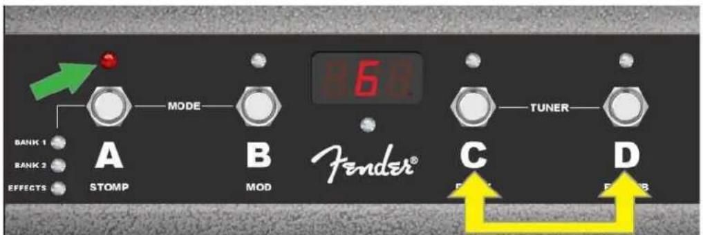 FENDER Mustang LT50 - PÉDALIER : ACCORDEUR - 1