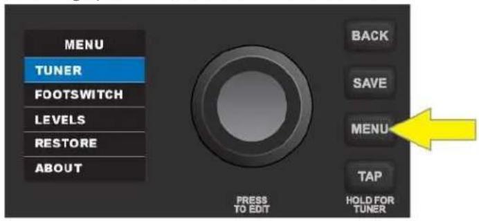 FENDER Mustang LT50 - FONCTION DU MENU : « TUNER » (ACCORDEUR) - 2