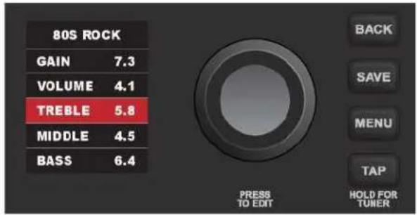 FENDER Mustang LT50 - MODIFICATION ET ENREGISTREMENT DES PARAMÈTRES D'UN MODÈLE D'AMPLIFICATEUR - 5