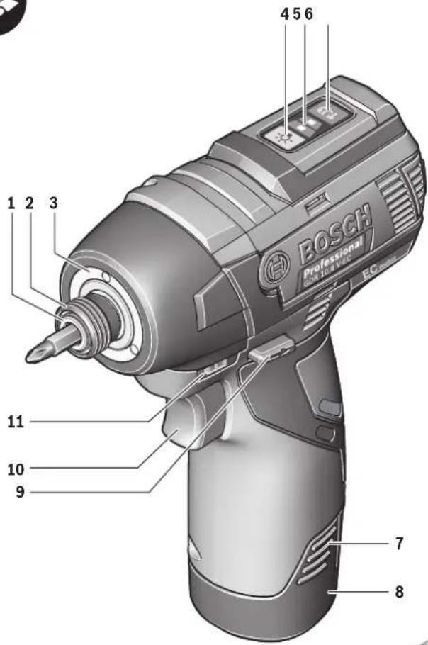 BOSCH Professional EC-10.8 V-10.8 4 5 6 1 2 3 11 10 9 7 8