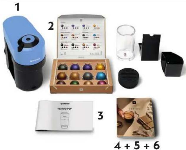 DELONGHI Nespresso Vertuo Pop - FÖRPACKNINGENS INNEHÅLL - 1