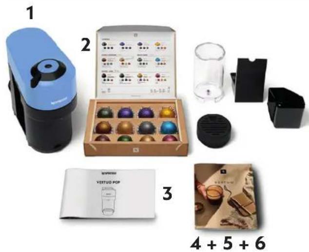 DELONGHI Nespresso Vertuo Pop - PAKKENS INDHOLD - 1