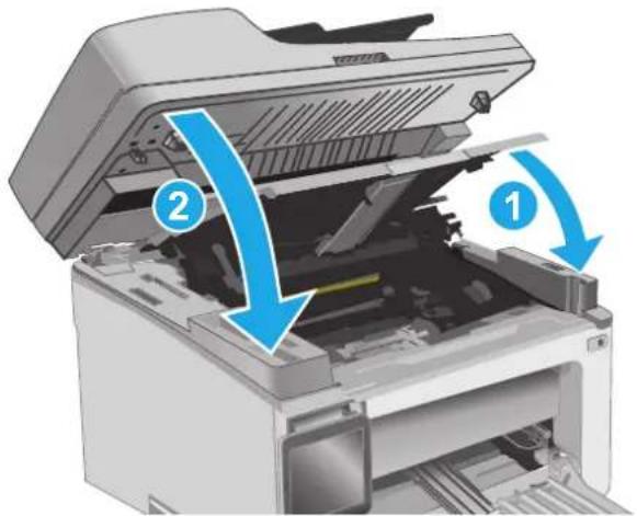 HP LaserJet M130MFP - 清除出纸槽中的卡纸 - 8