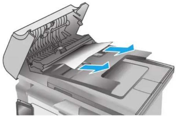 HP LaserJet M130MFP - 清除文档进纸器中的卡纸(仅限文档进纸器型号) - 3